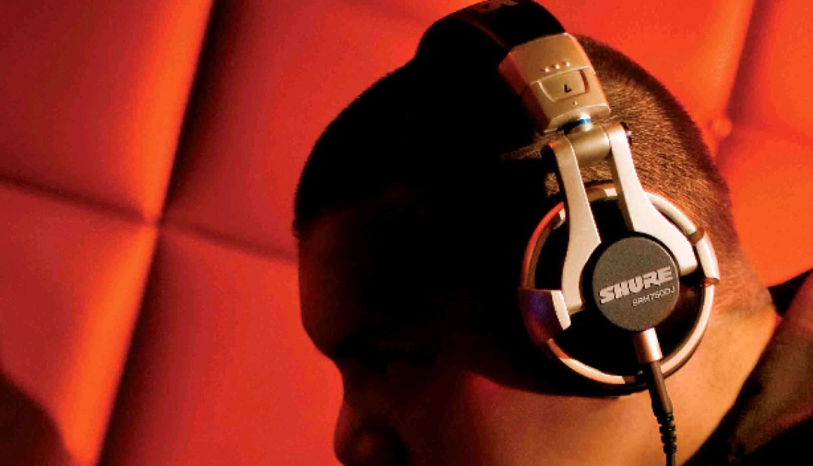 dj wearing headphones